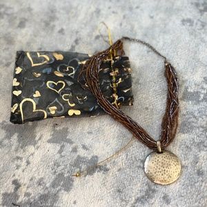 Lia Sophia Beaded Statement Piece Necklace